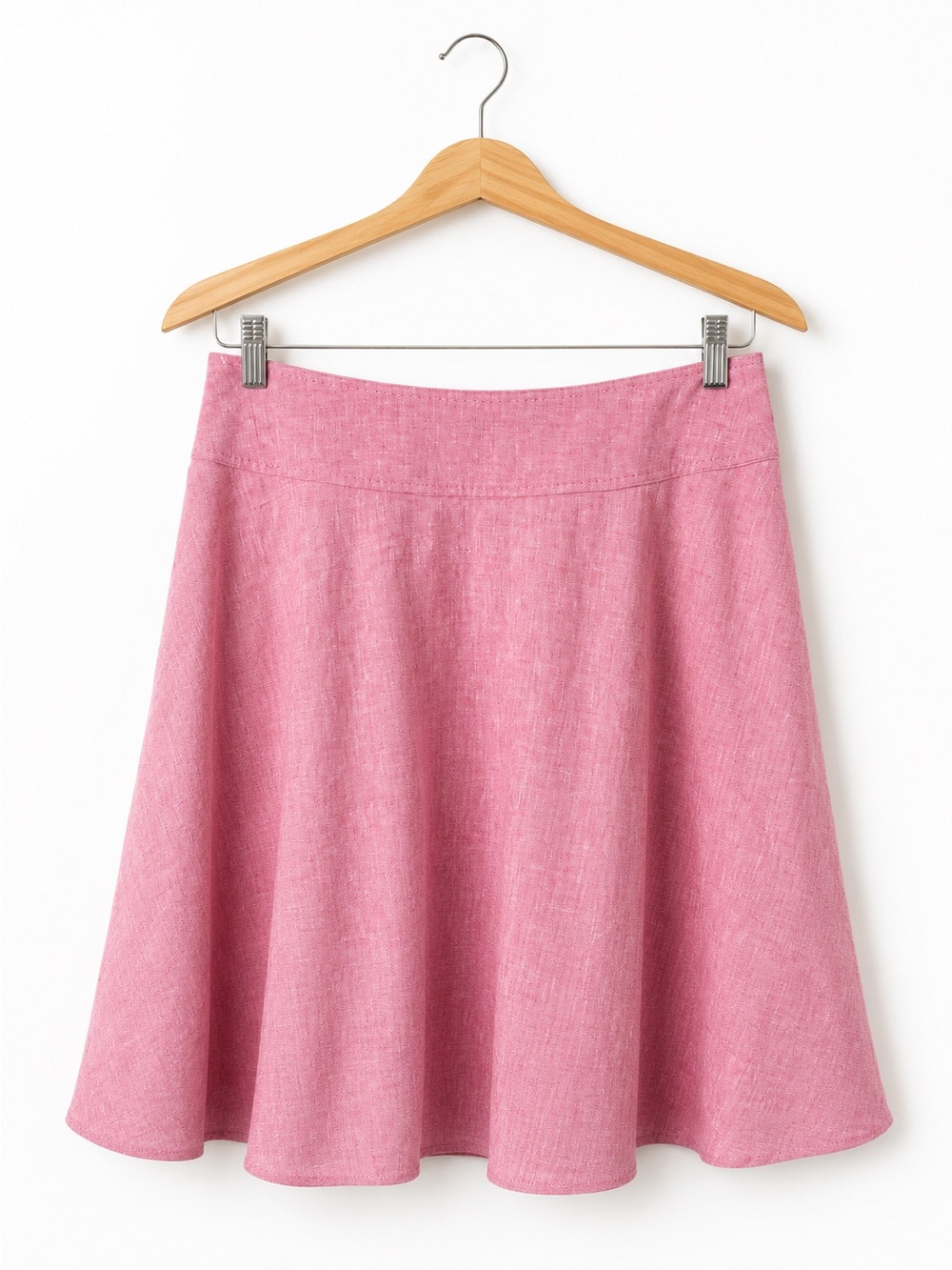 Talbots Pink Linen Blend Circle Skirt Size 8 A-Line Flare Feminine Classic Linen